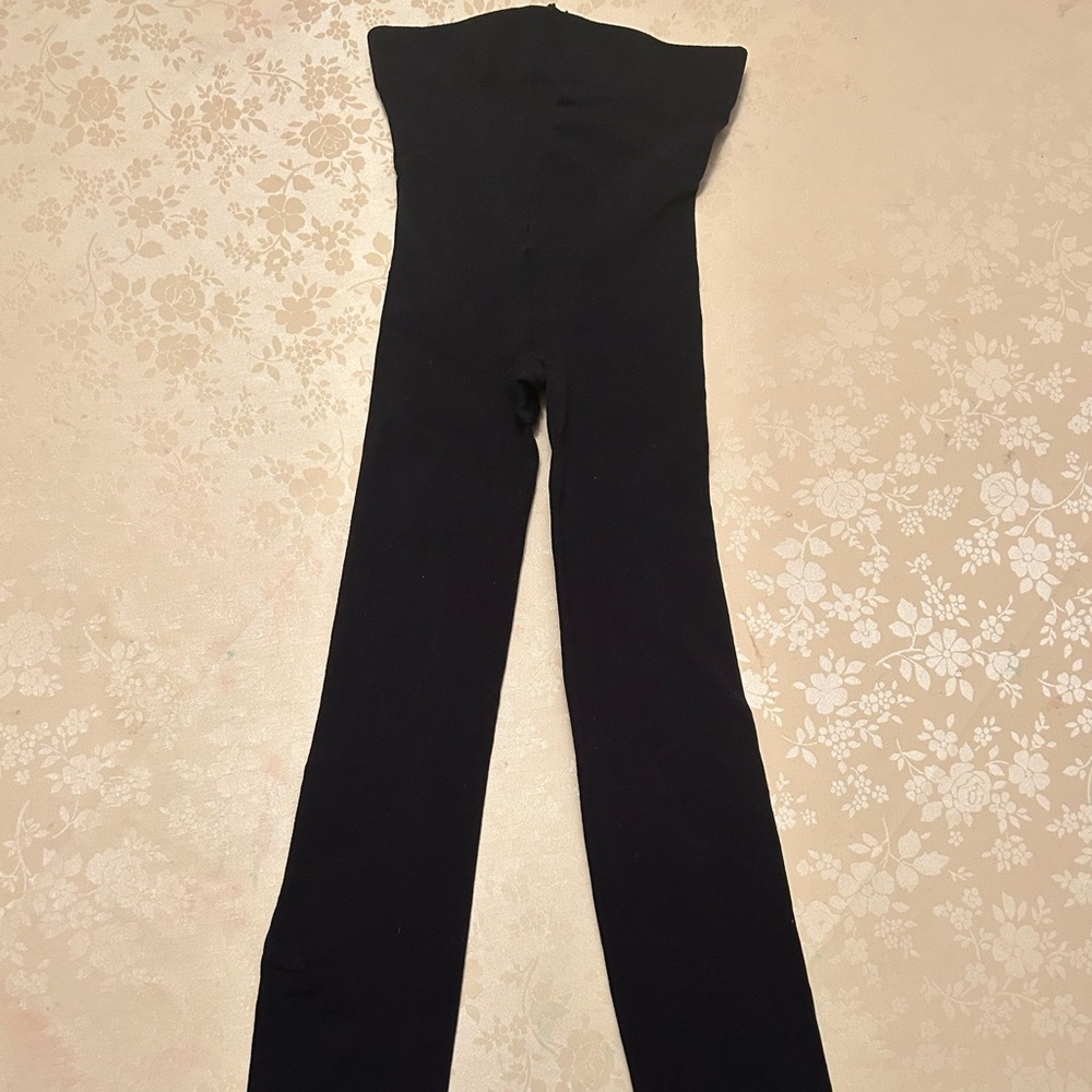 Black Ballet Tights with Covered Soles S